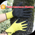 SRSAFETY 13g sandy finish nitrile coated grey and yellow nitrile gloves,color gloves